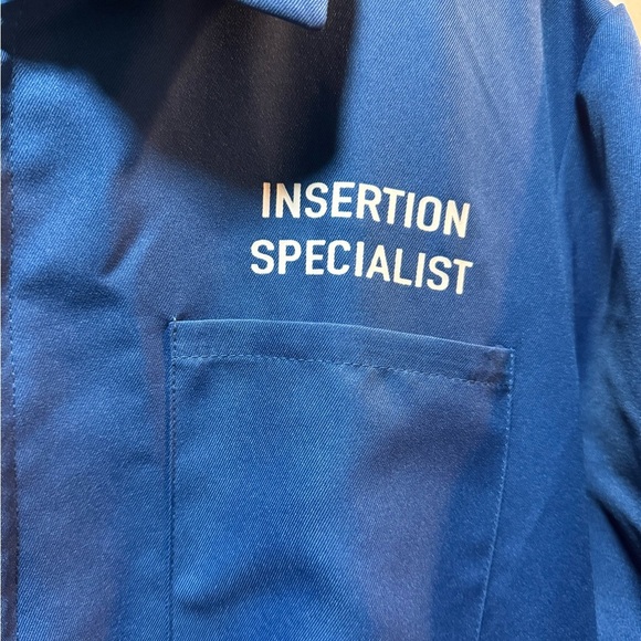 SPIRIT HALLOWEEN Mens Costume Blue Work Jumpsuit Plumber Handyman - Picture 5 of 8